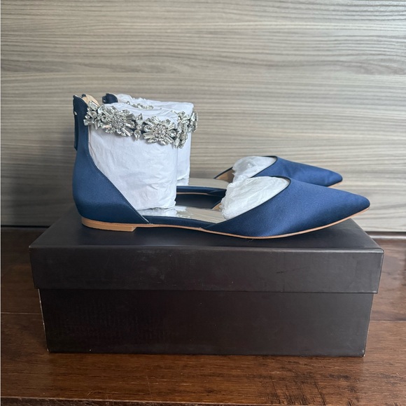 Badgley Mischka Morgen Mary Jane with Crystal Ankle Strap Flats - Picture 12 of 16